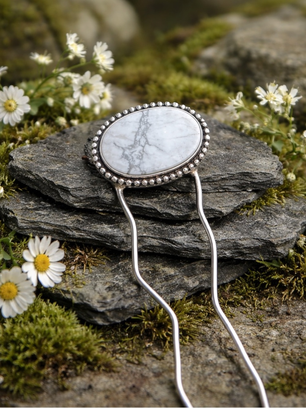 NEW! Howlite Hair Fork - Picture 7 of 10